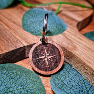 "Compass" Wooden Dog Tag