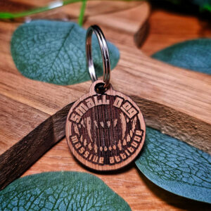 "Small Dog, Massive Attitude" Wooden Dog Tag