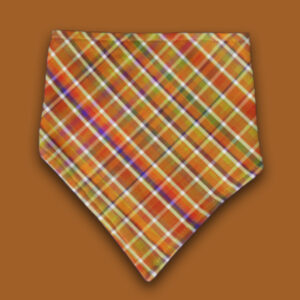 Orange Tartan Dog Bandana