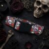 Purple Skulls and Roses Dog Collar